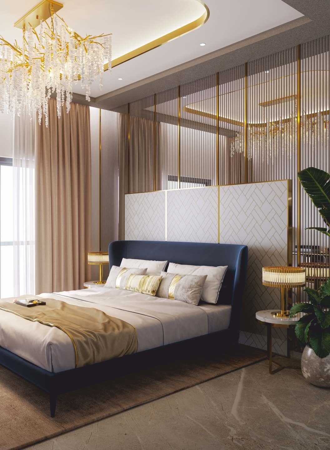 The Promenade luxury residence interior - master bedroom